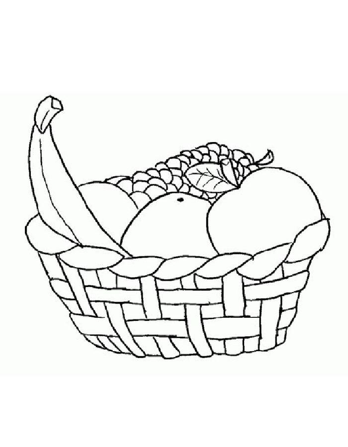 coloring pictures of fruit baskets