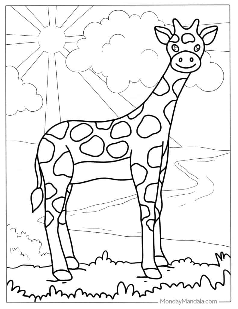 Giraffe Coloring Pages For Kids Printable Giraffe Coloring 54 OFF