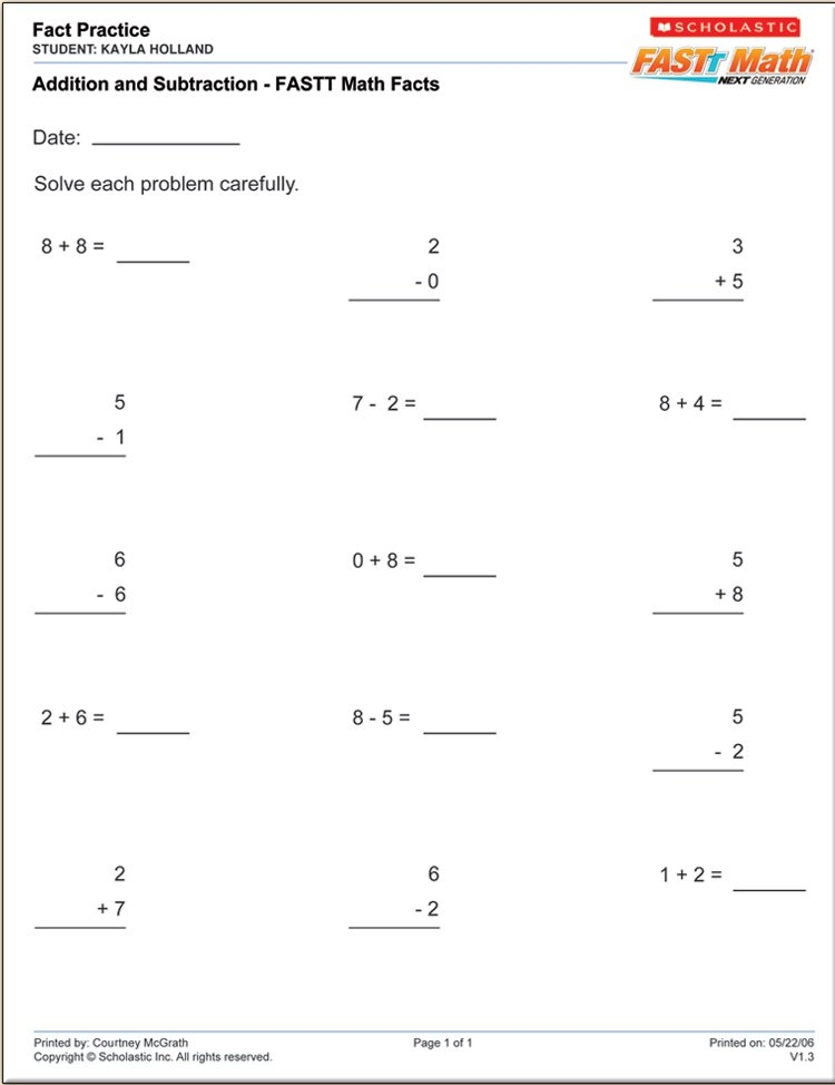 Go Math Worksheets