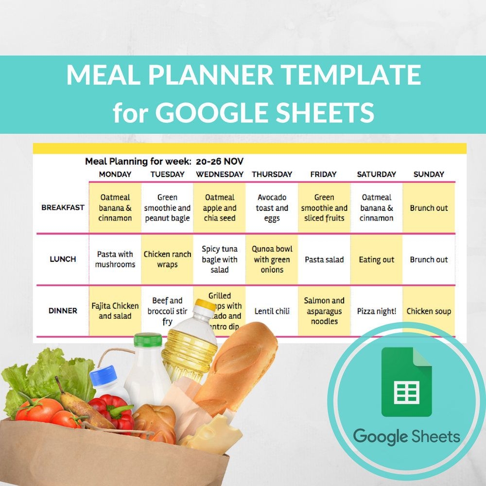 meal planning google sheets template