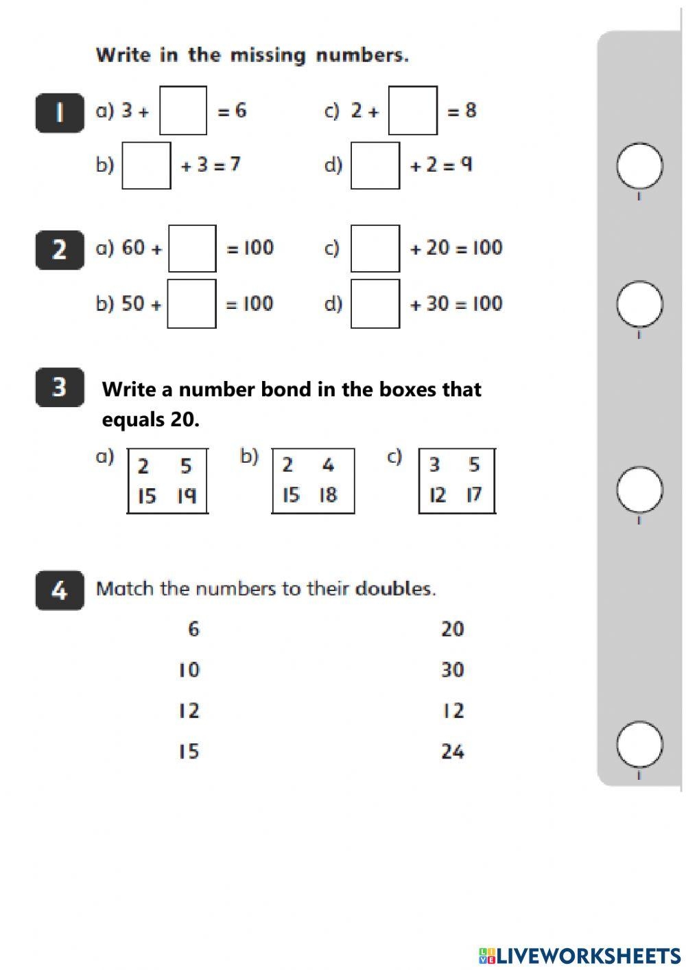 Grade 2 Online Maths Assessment Worksheet Live Worksheets 