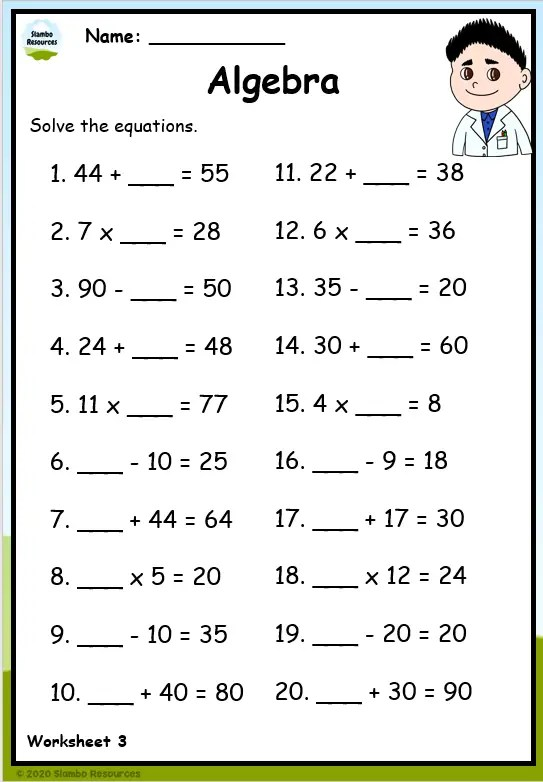 math worksheet grade 3