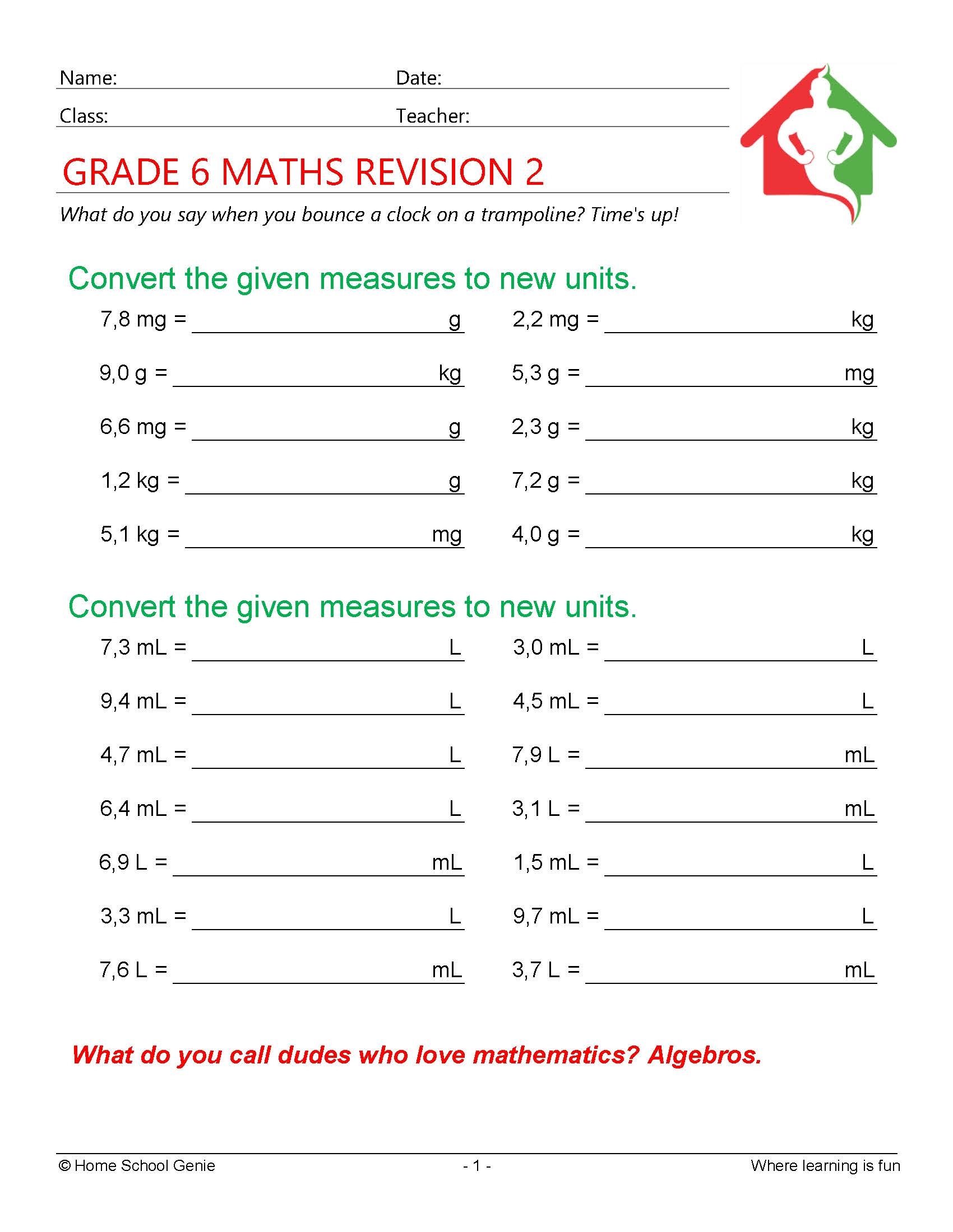 Grade 6 Math Worksheets Engaging Exercises For Sixth Grade Students