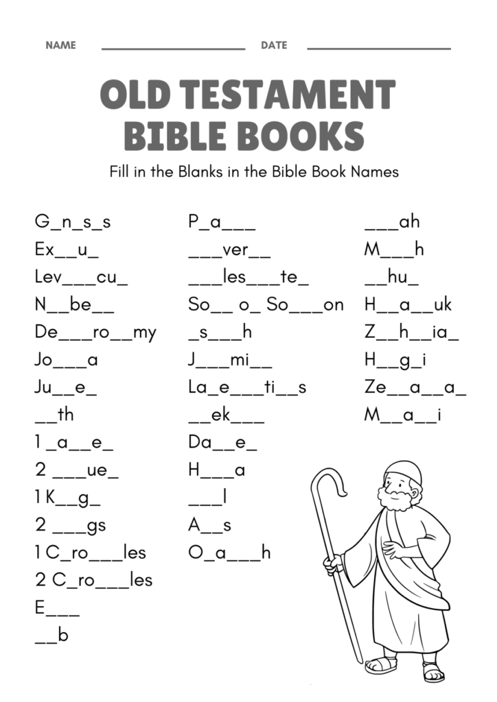 Great Printable Books Of The Bible Activity Sheets Bible For Kids