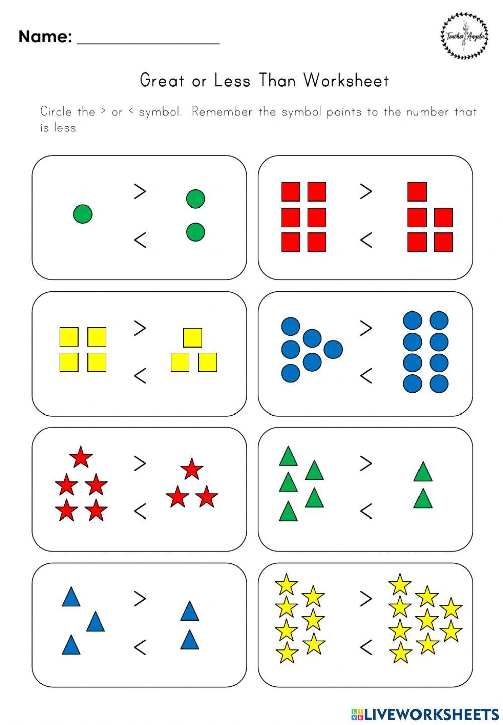 Greater Than And Less Than Worksheet Education Worksheets Library