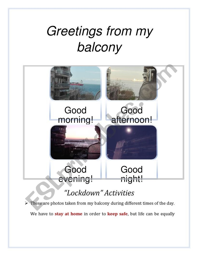 Greetings Lockdown Activities ESL Worksheet By Maroemma
