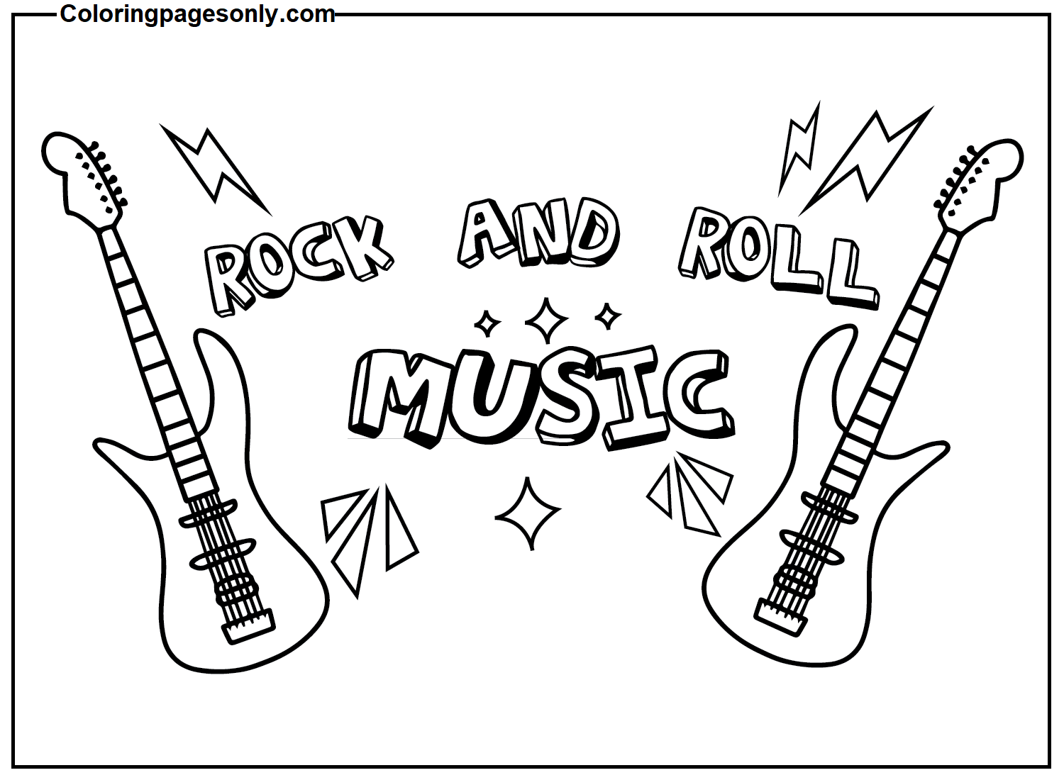 Guitar Free Printable Coloring Page Free Printable Coloring Pages