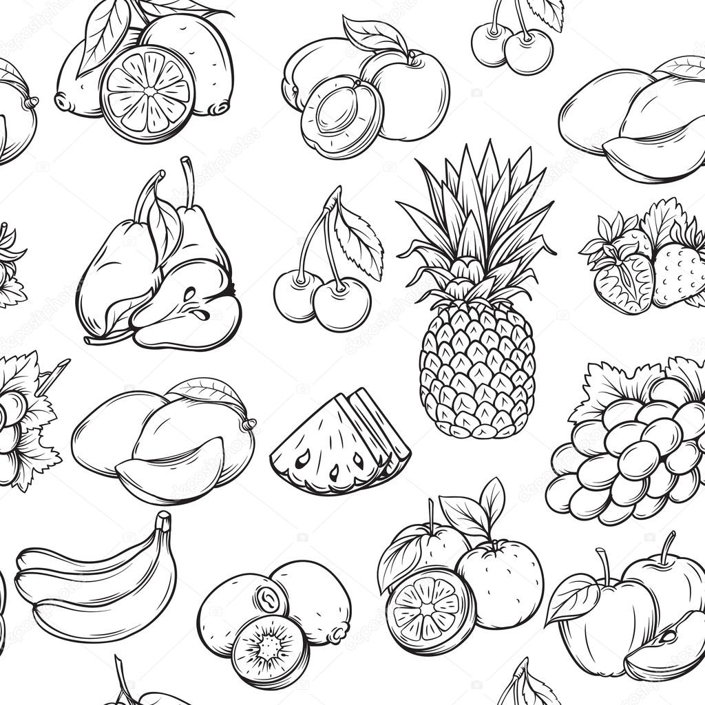 Hand Draw Fruits Pattern Stock Vector By tory 82191130