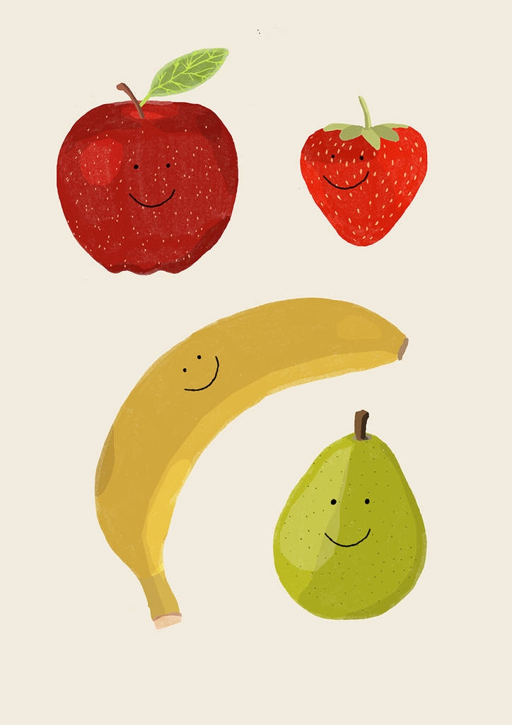 Happy Fruit Print By Hanna Melin Notonthehighstreet