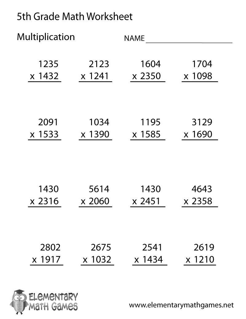 Hard Math Worksheets For 5th Graders Free Printable