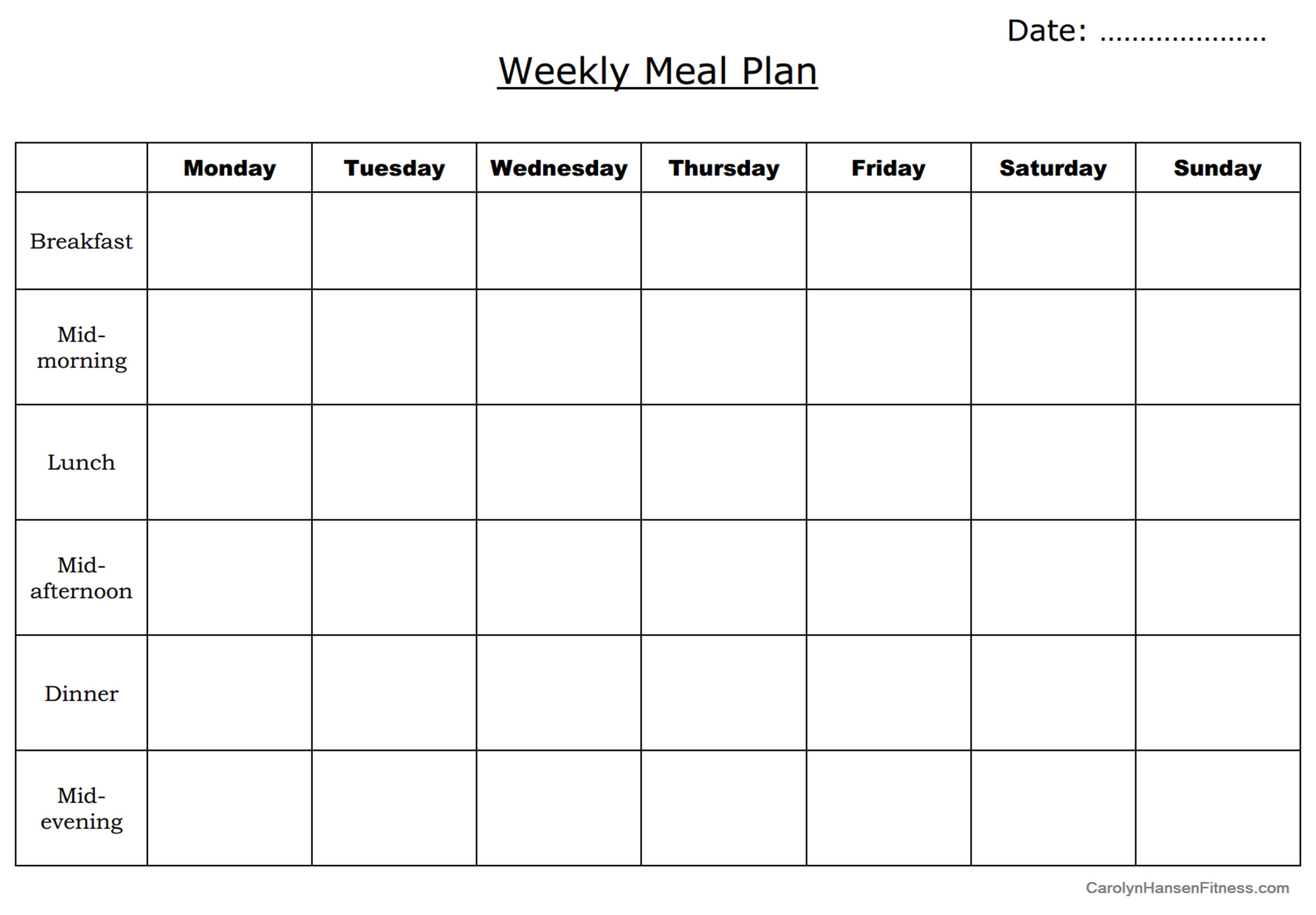 Healthy Meal Plan Template BEST HOME DESIGN IDEAS