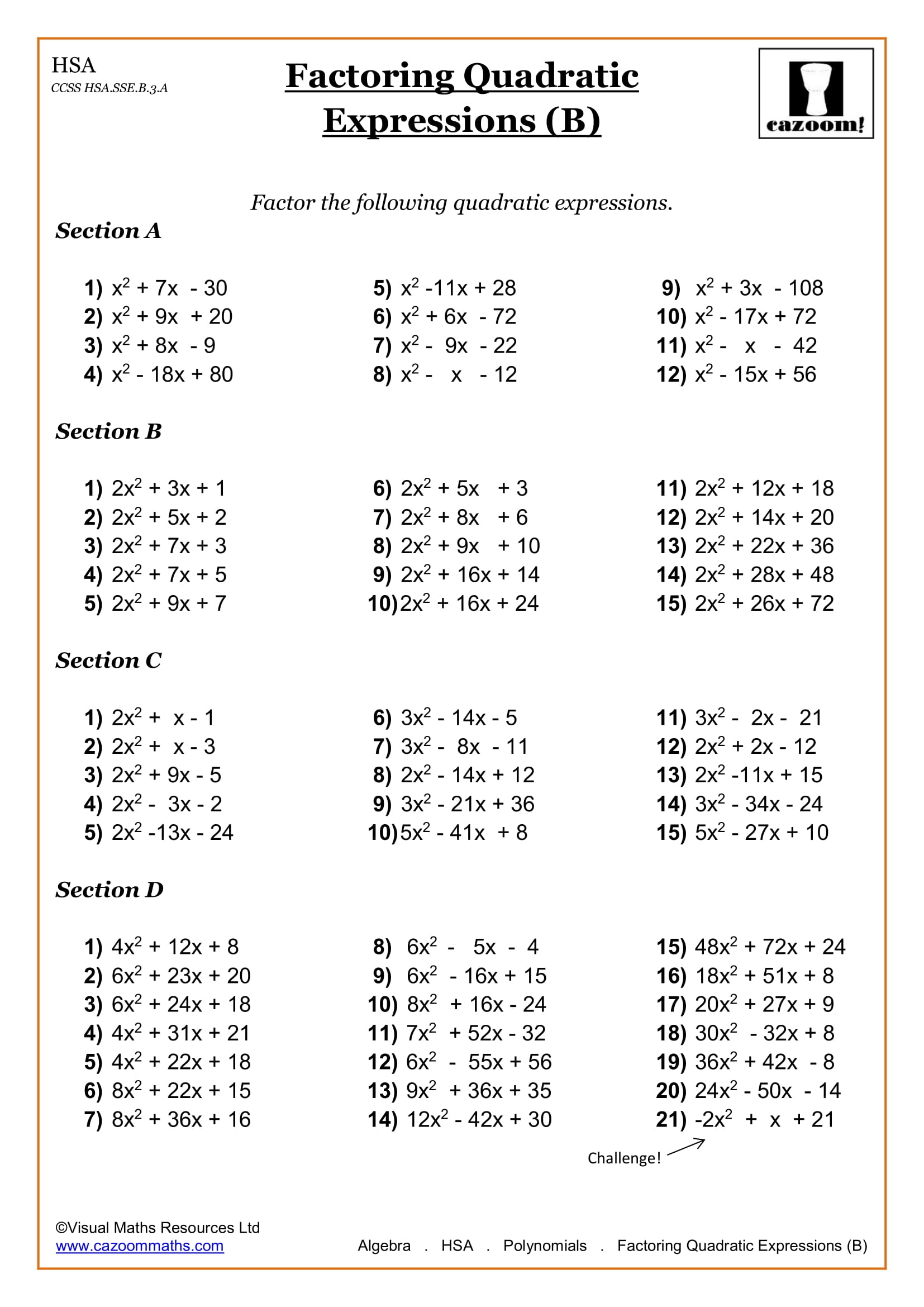 math worksheets high school
