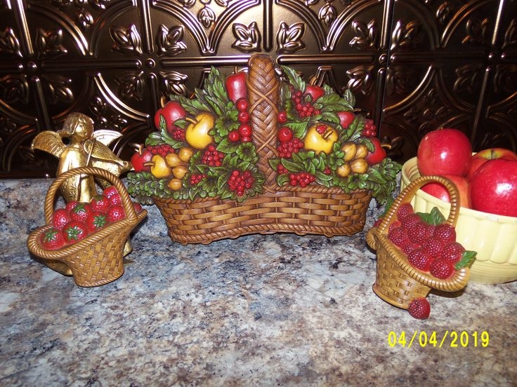 Homco Fruit Basket Set Home Interior Fruit Basket Wicker Etsy 