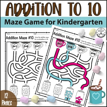 Hot Cocoa Math Addition Maze Games Additon To 10 Printables TPT