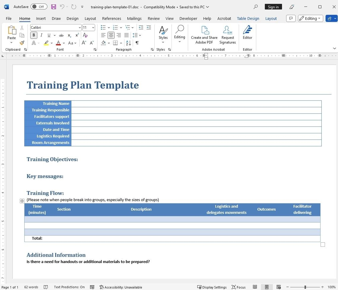 How To Create A Training Plan Template Infoupdate