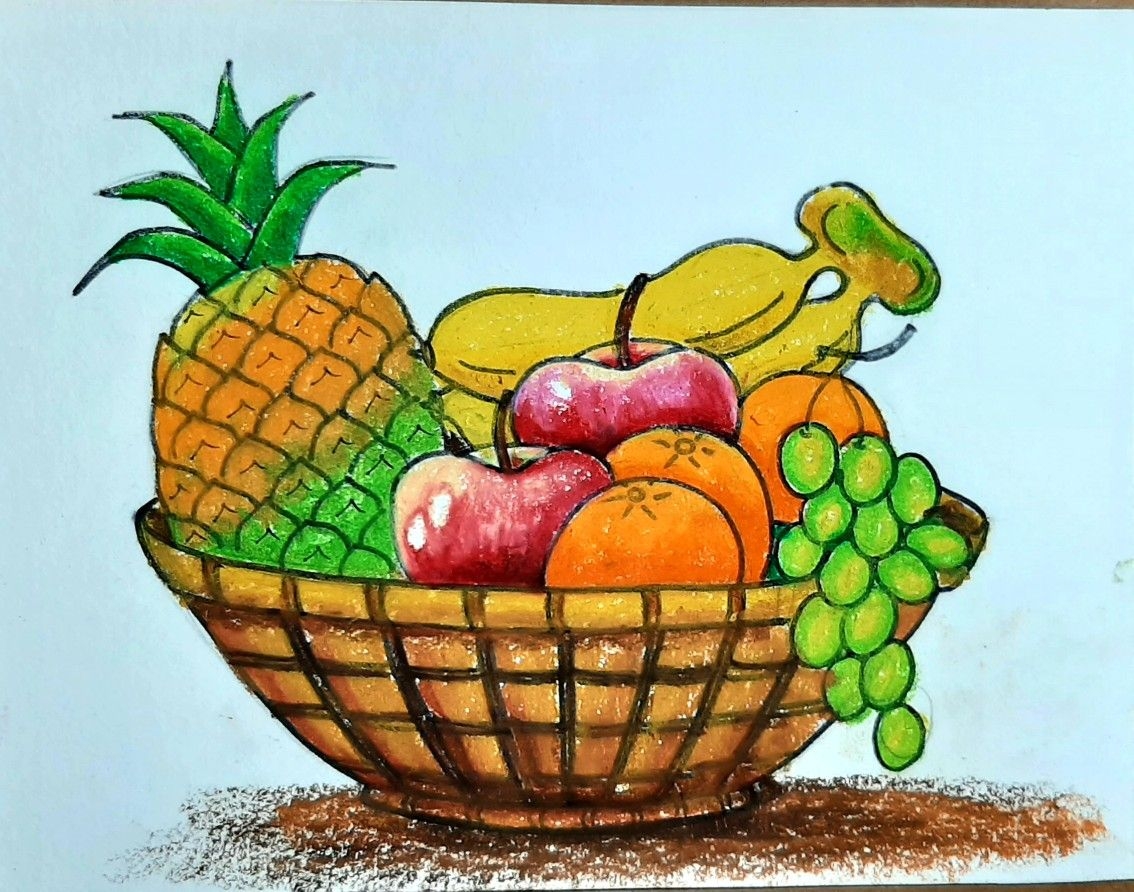 How To Draw A Fruit Basket Step by Step Tutorial