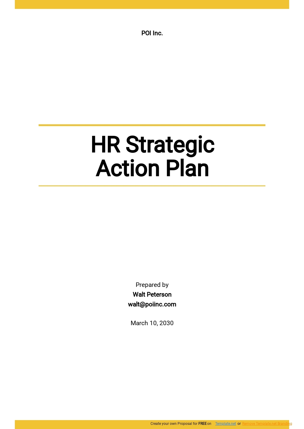 HR Strategic Action Plan Template Google Docs Word Apple Pages PDF 
