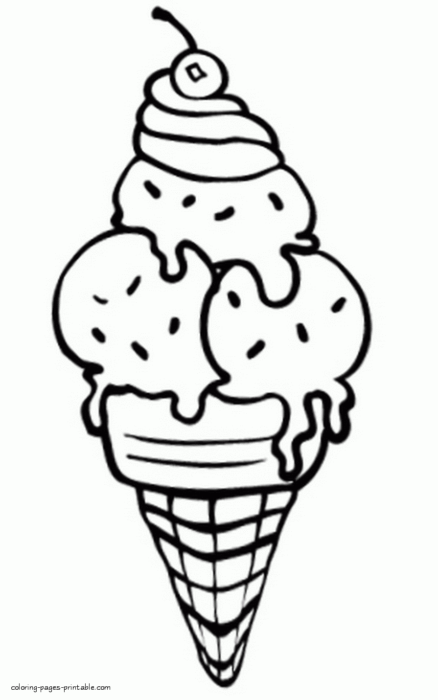 Ice Cream Coloring Pages Free Printable