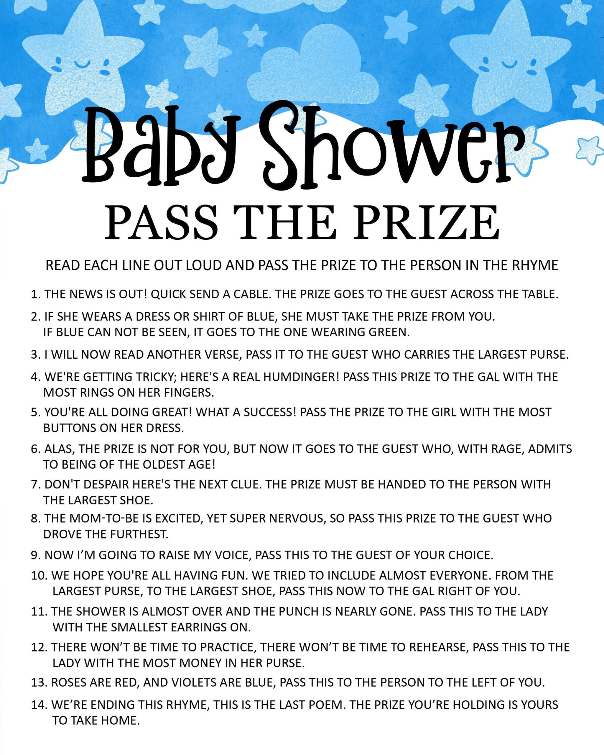 free printable baby boy shower games