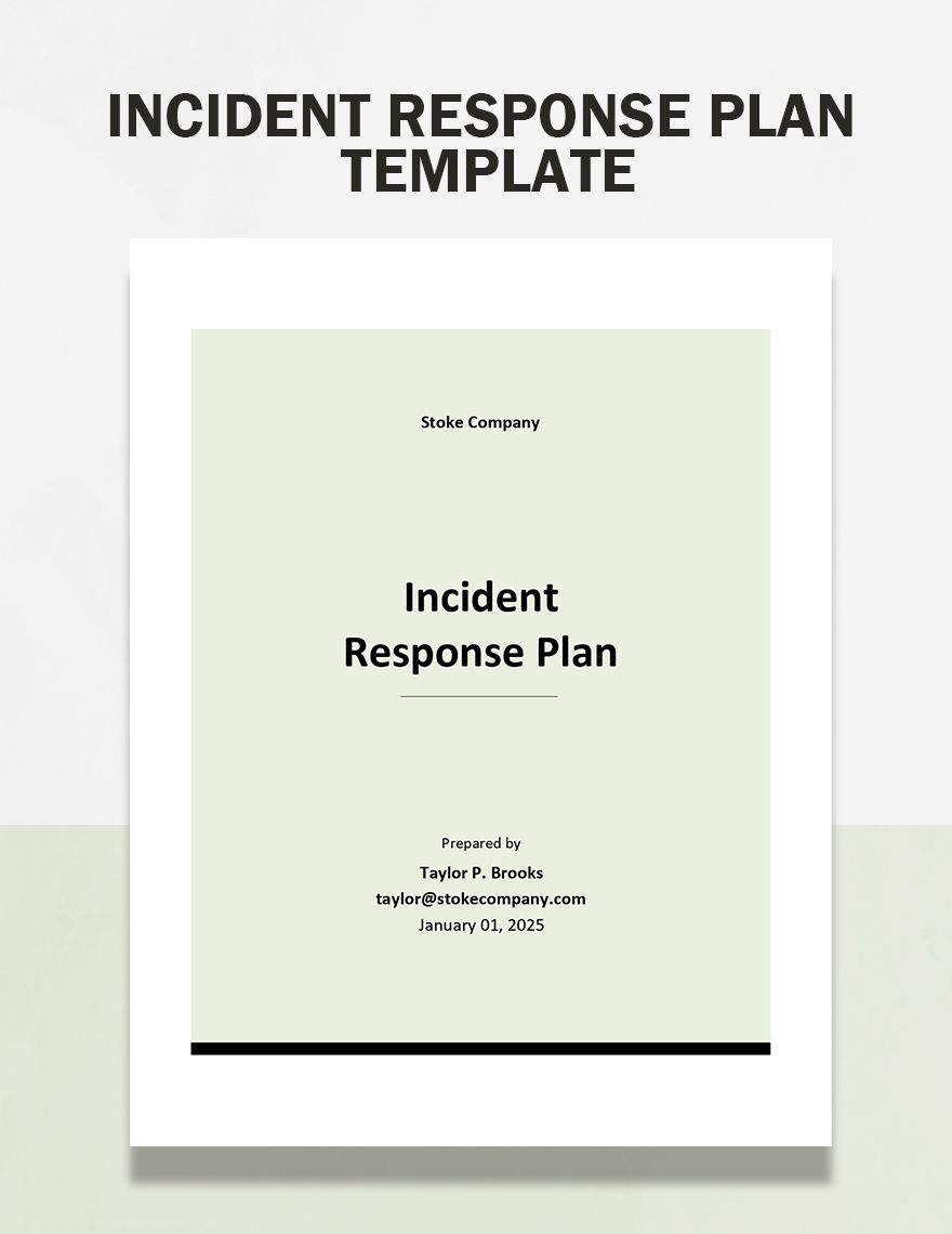 Incident Response Plan Template Google Docs Word Apple Pages PDF