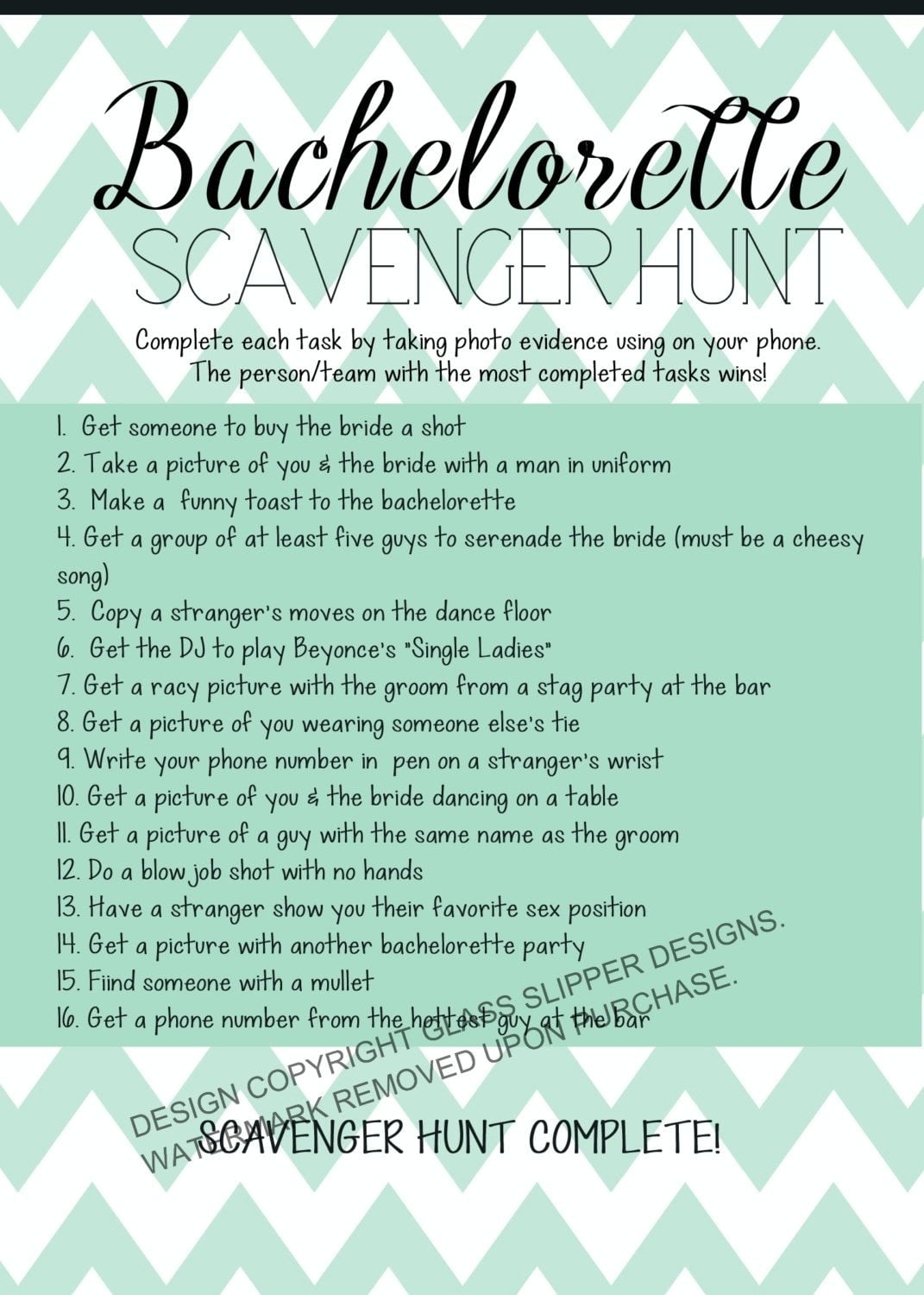 INSTANT DOWNLOAD Printable Bachelorette Scavenger Hunt Game Etsy