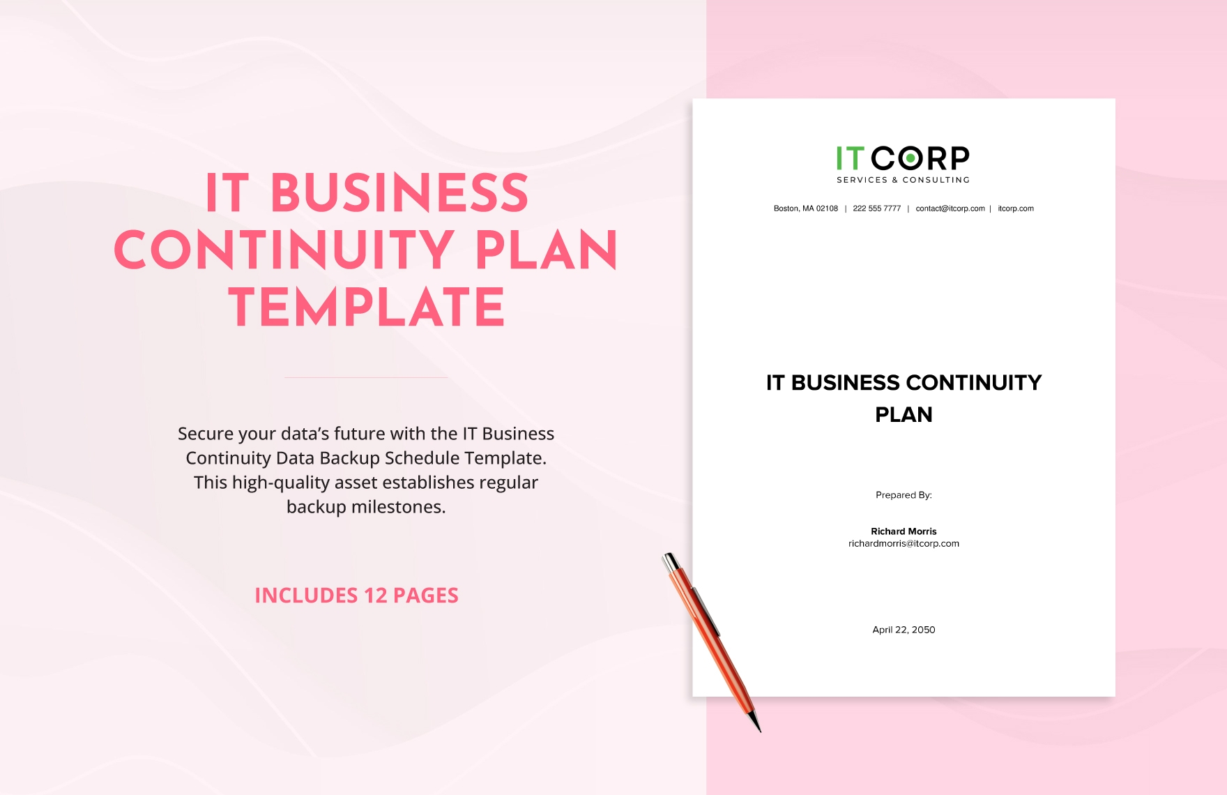 IT Business Continuity Plan Template In Word PDF Google Docs 