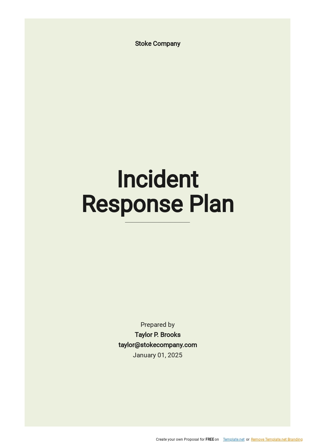 IT Incident Response Plan Template Google Docs Word Apple Pages 