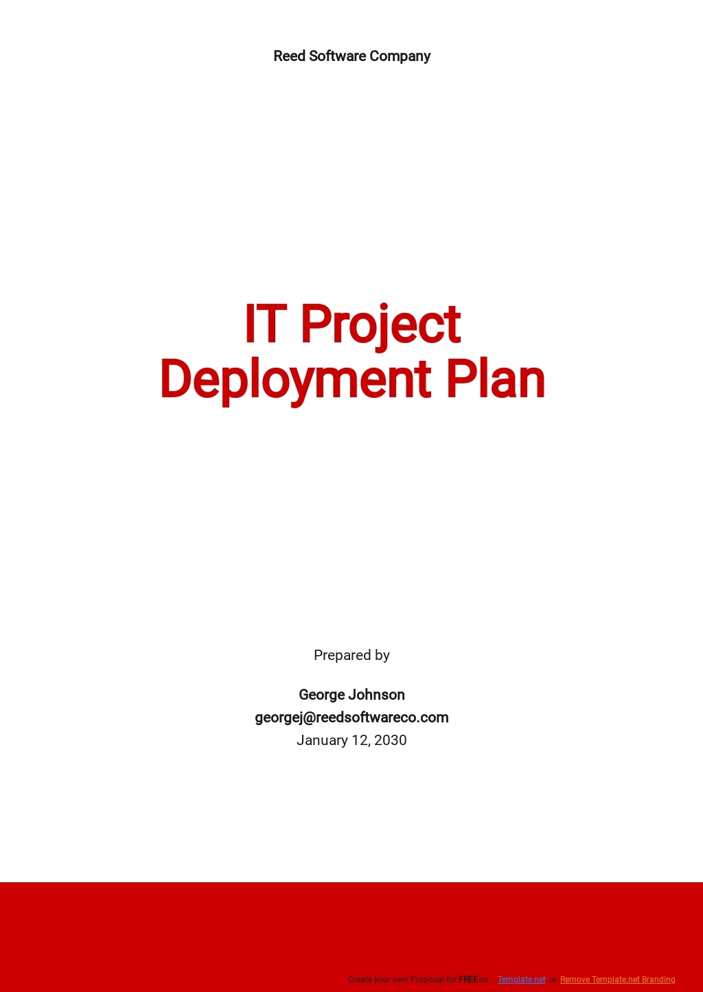 IT Project Deployment Plan Template Google Docs Word Apple Pages 