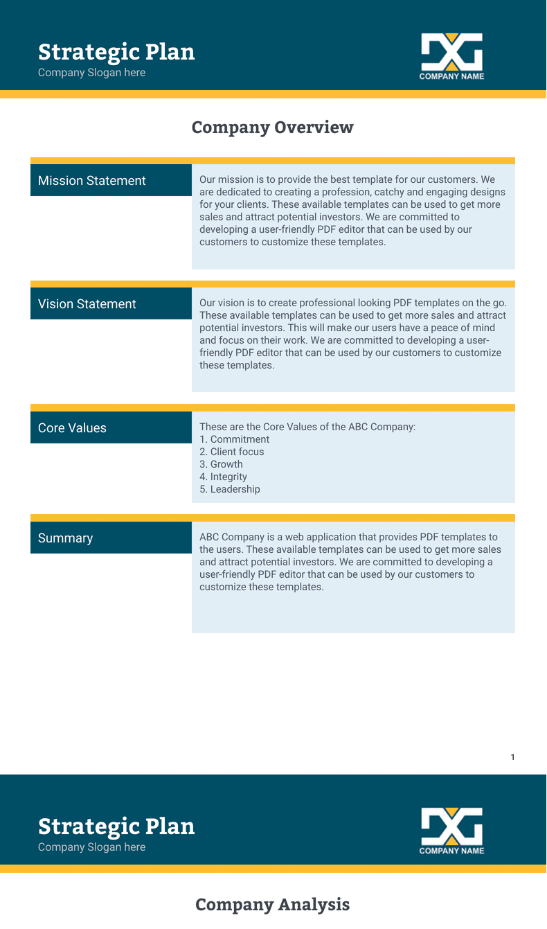 It Strategy Document Plan Template