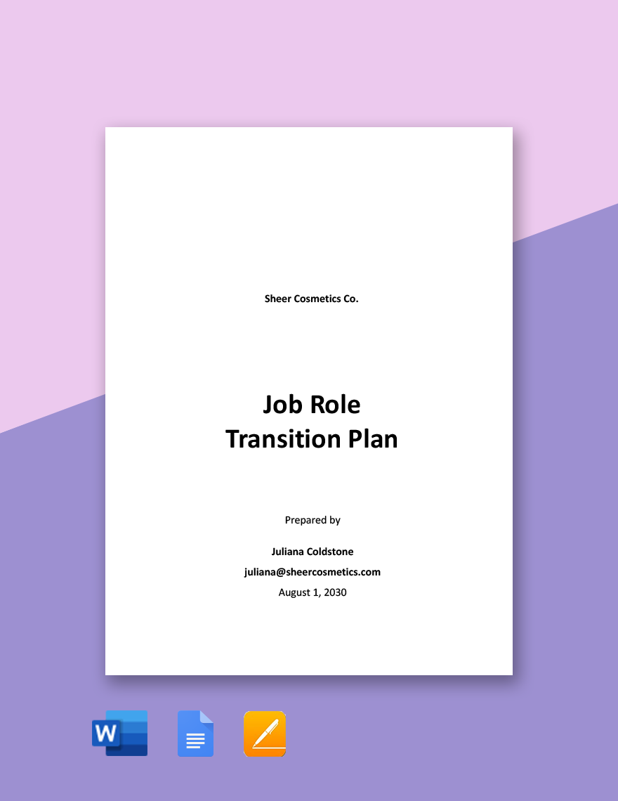 Job Role Transition Plan Template In Word Google Docs Pages