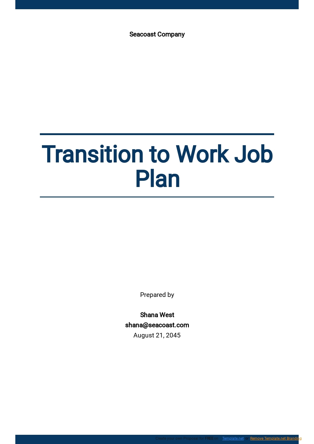 job role transition plan template