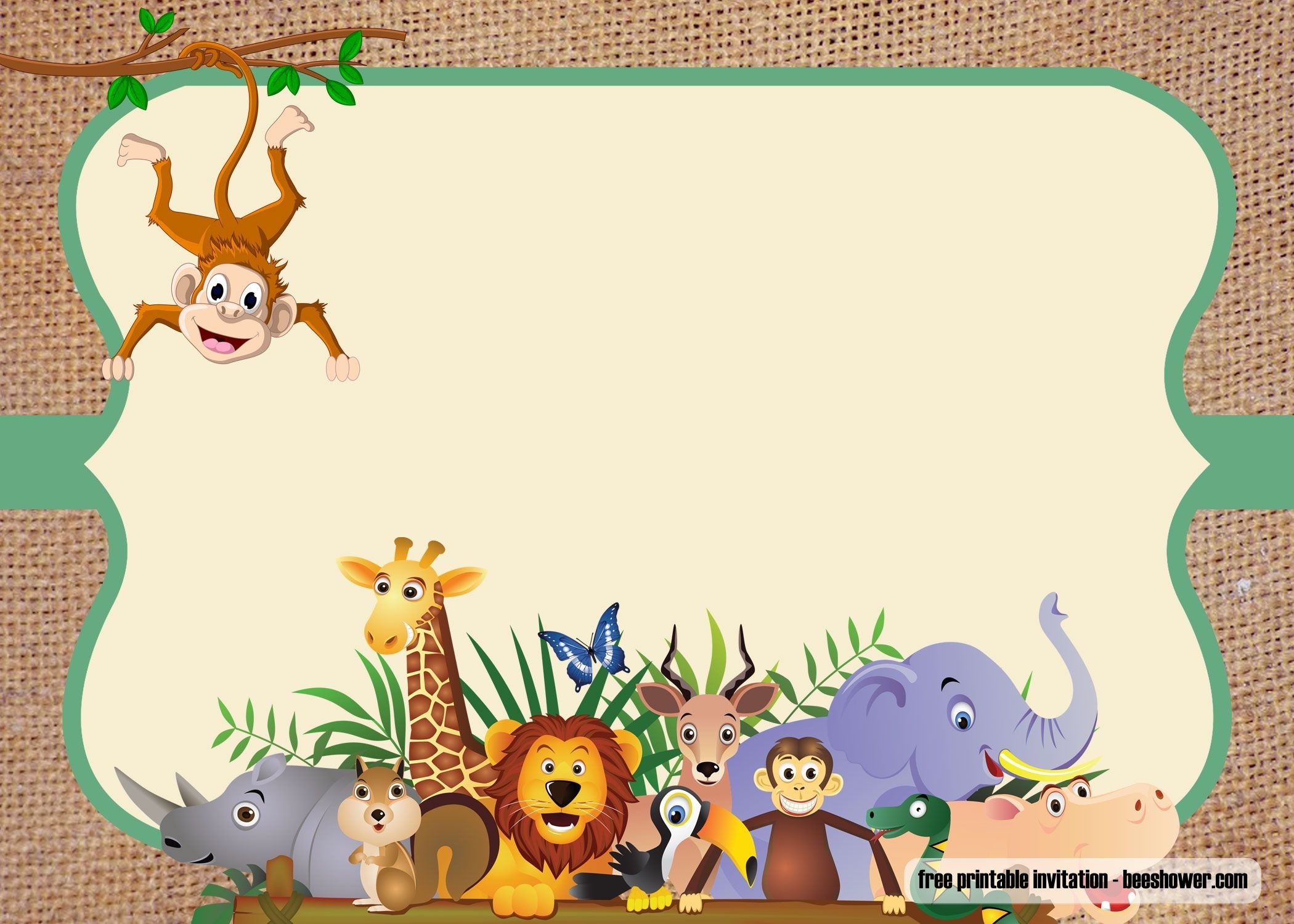 Jungle Theme Birthday Invitations Free Printable Free Printable