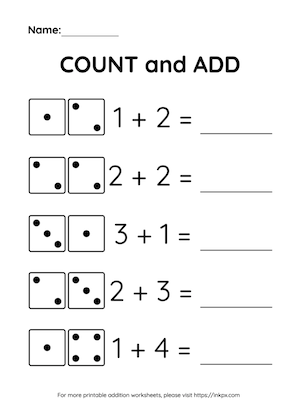 free printable kindergarten addition worksheets with pictures