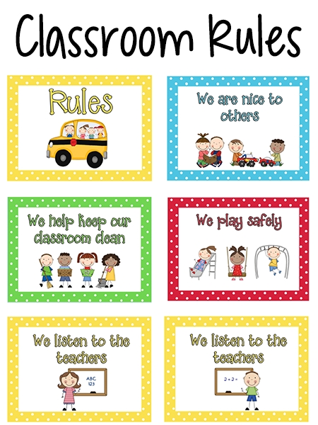 classroom rules with pictures printable