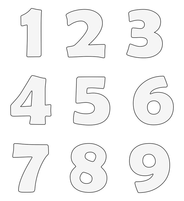 Large Printable Numbers 1 9