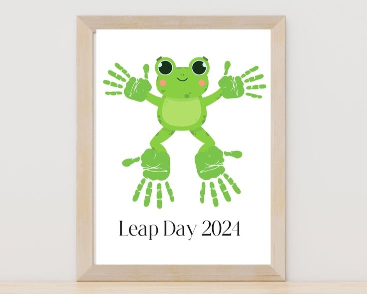 Leap Year 2024 Handprint Craft Leap Day Handprint Art Toddler Craft