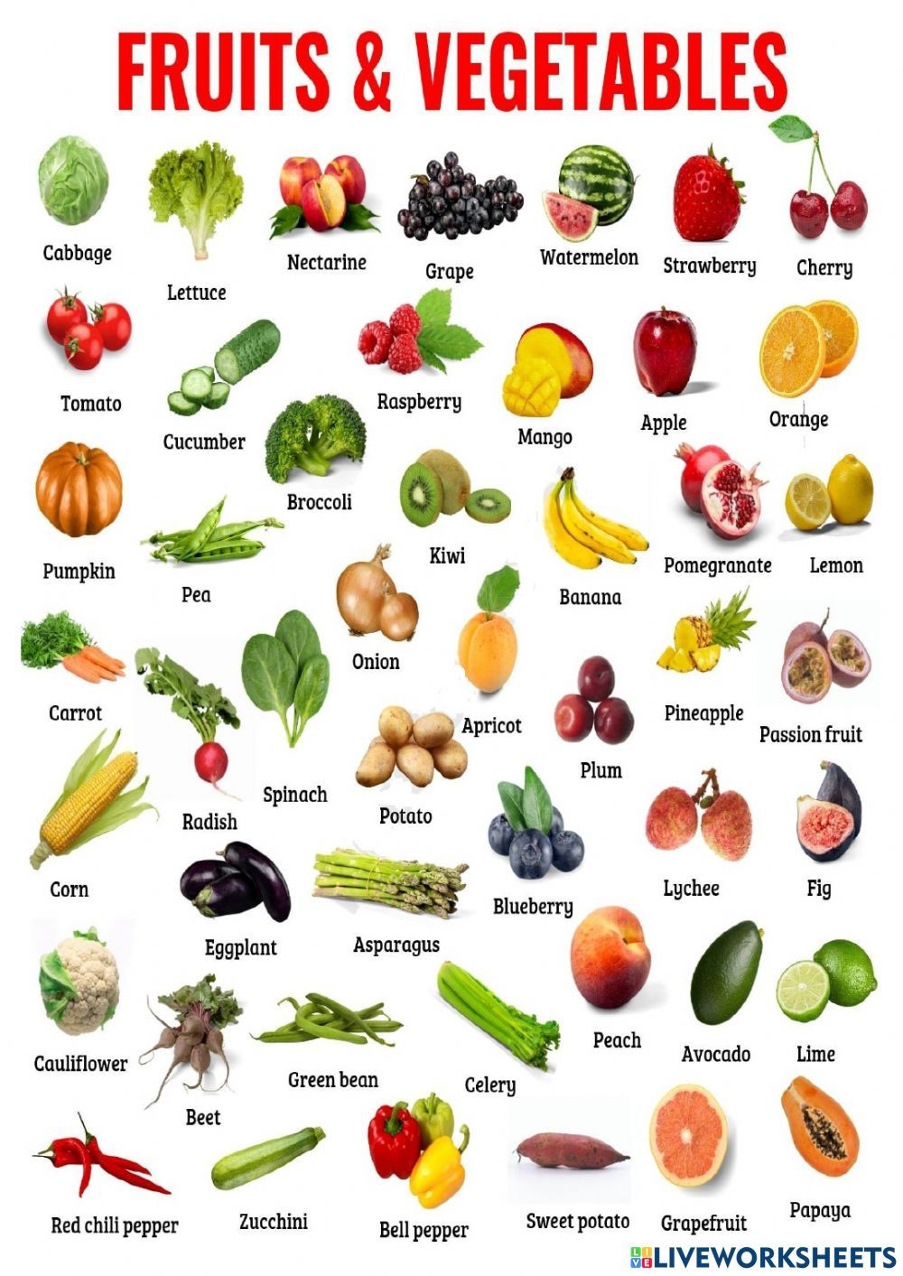list of fruits name with picture