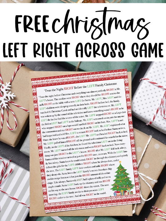 Left right across christmas game printable featured Mom Envy
