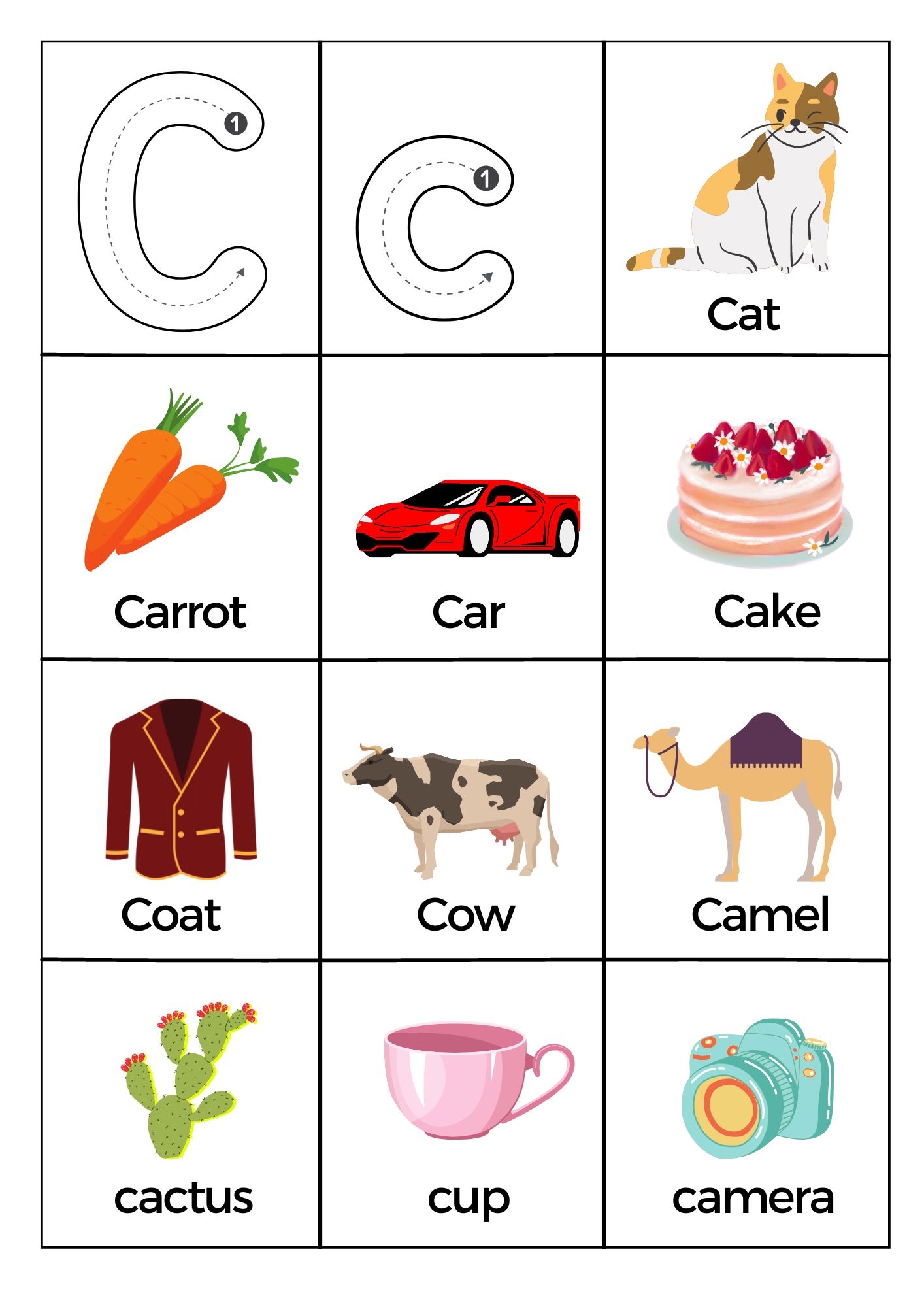 free printable letter c activities