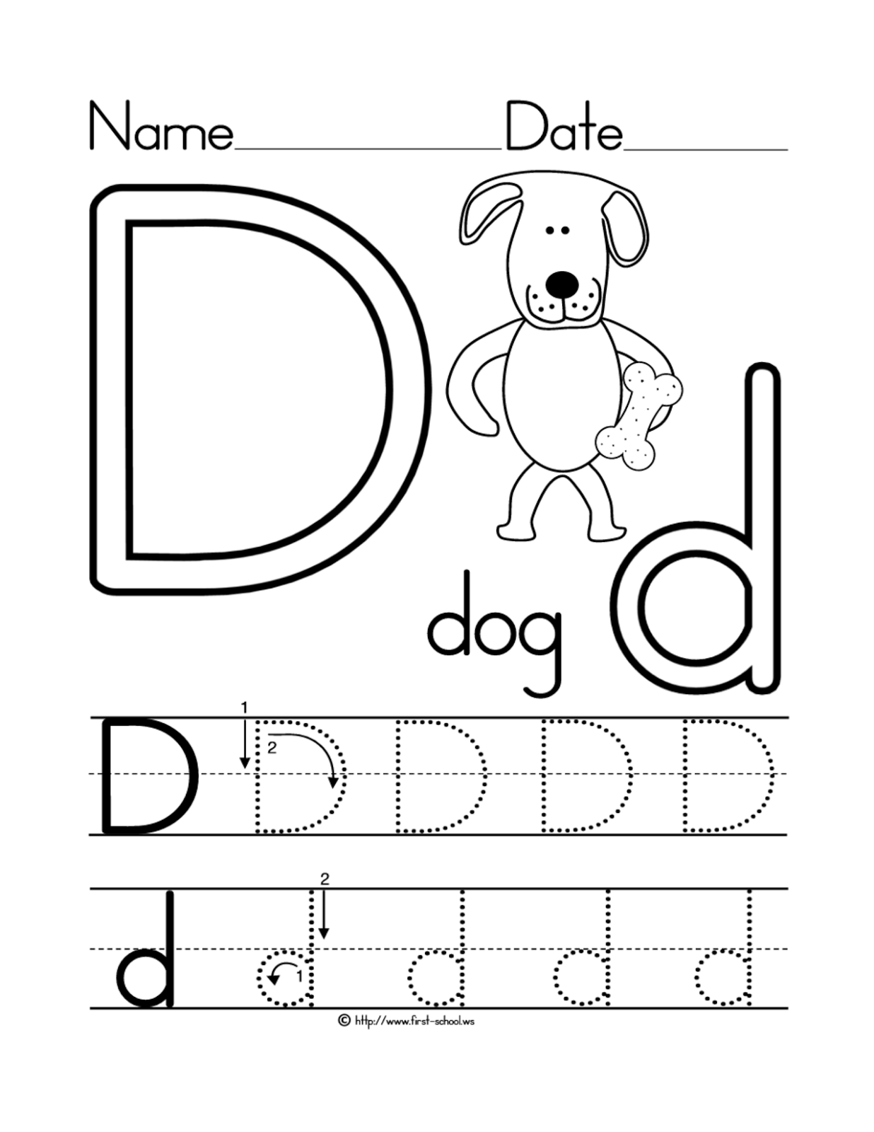 letter d activity for preschool printable