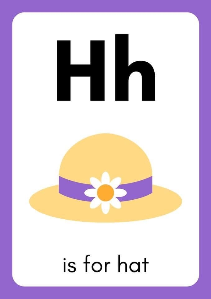 Letter H Printable Alphabet Hat With Flower