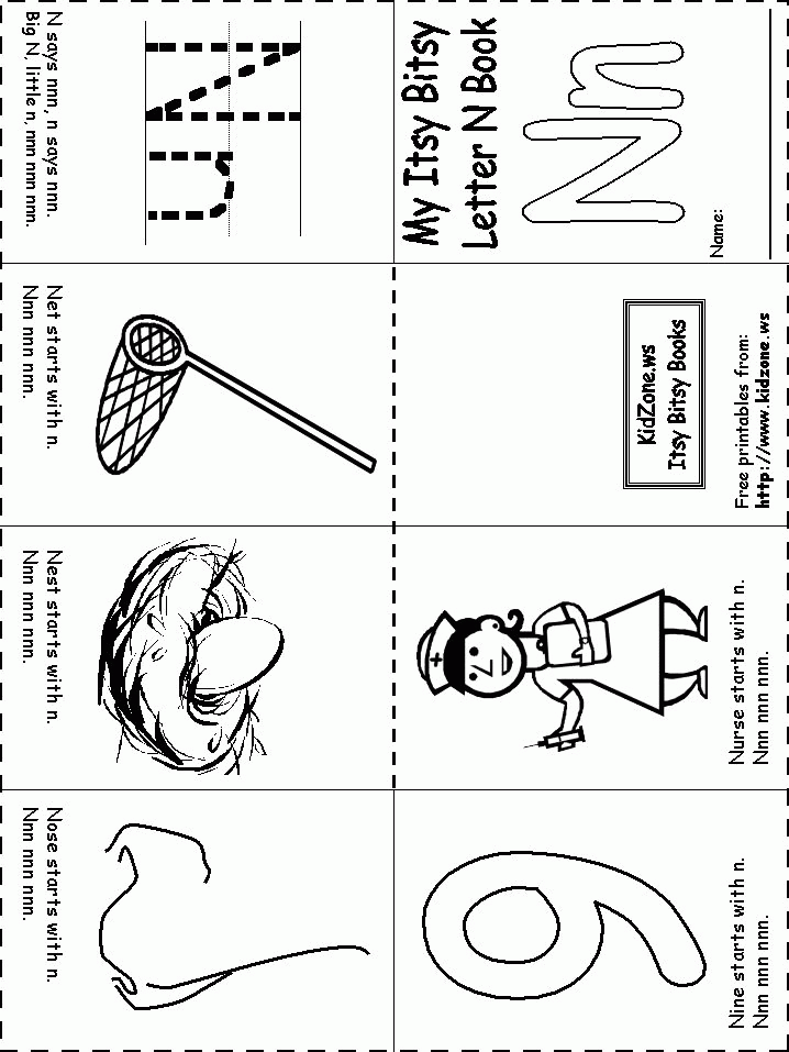Letter N Printable Activities
