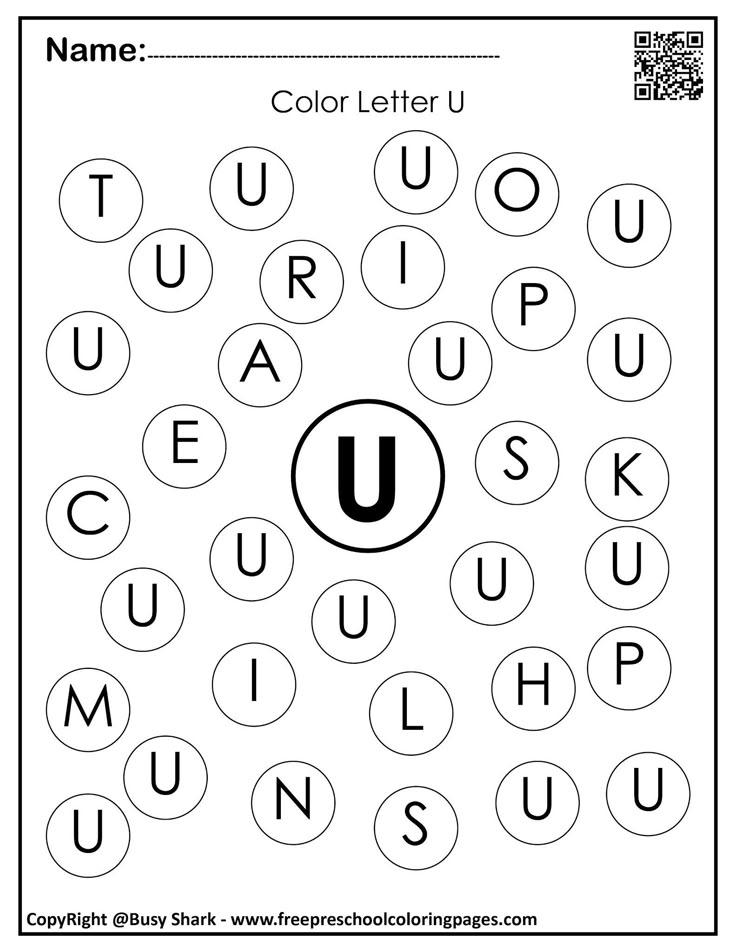 Letter U quot 10 Free Dot Markers Coloring Pages quot Letter Recognition 