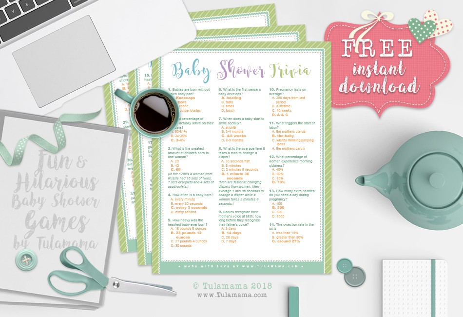 LINK Free Printable Baby Shower Games For Coed