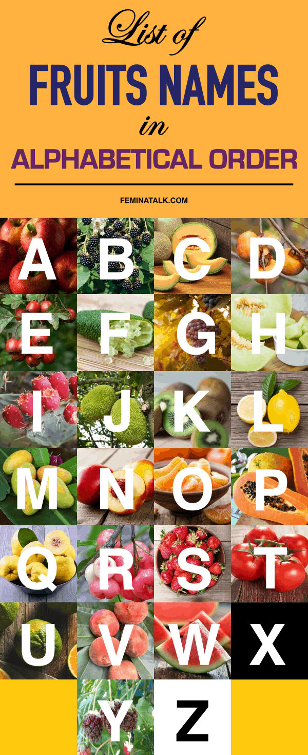 List Of 400 Fruits And Vegetables Names In Alphabetical Order FeminaTalk