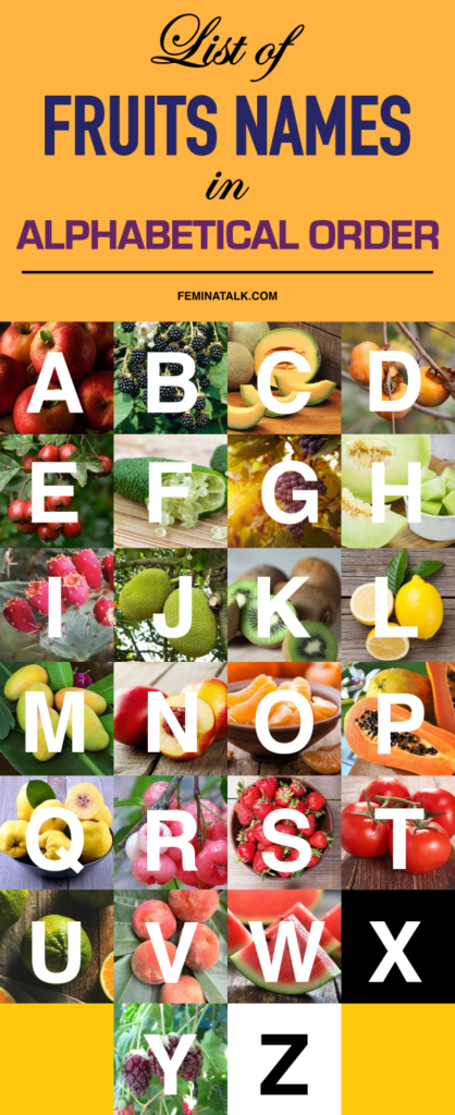 List Of 400 Fruits And Vegetables Names In Alphabetical Order FeminaTalk