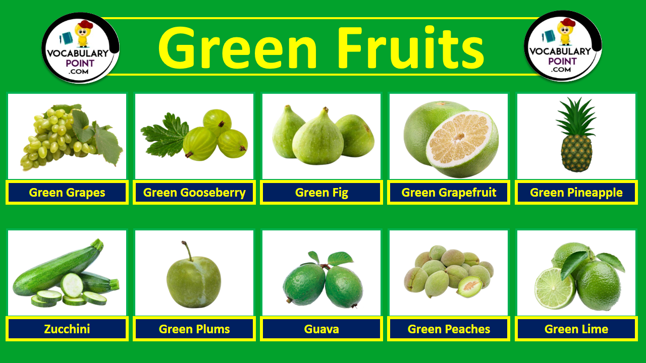 List Of Green Fruit With Pictures Archives Vocabulary Point
