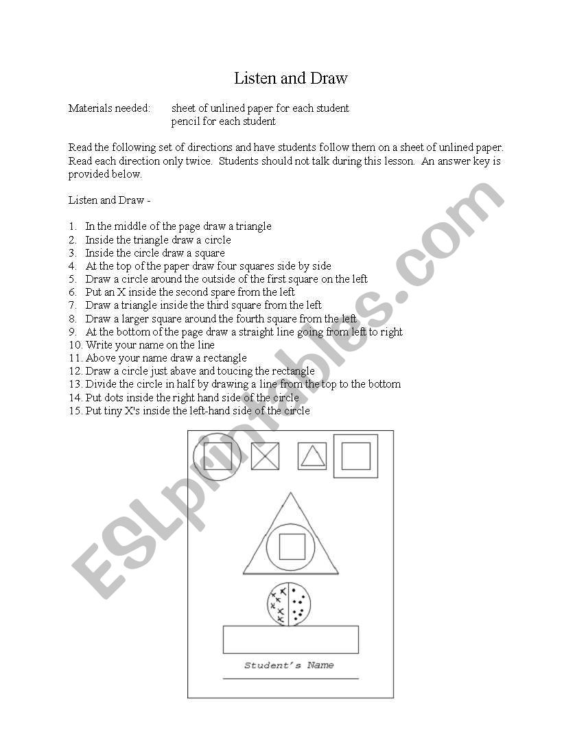 listen and do printable activities