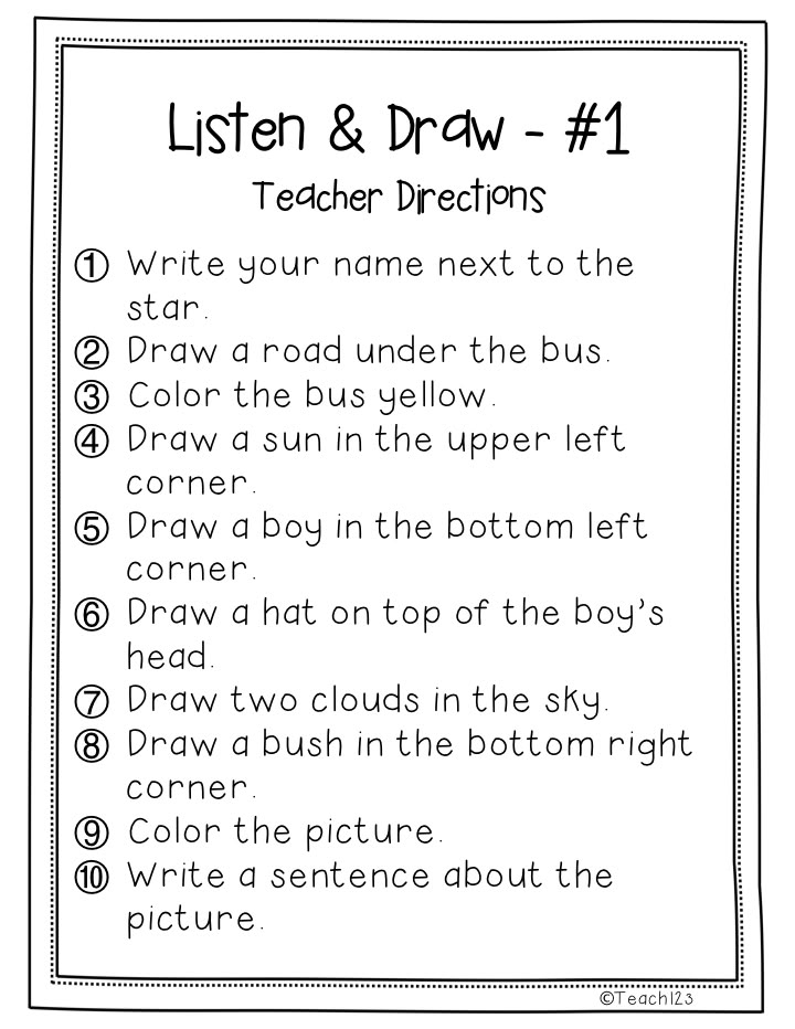 listening activity for kindergarten printable