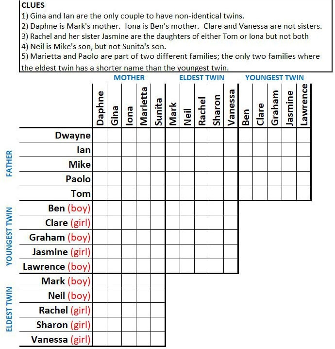 Logic Puzzle Template Printable Word Searches